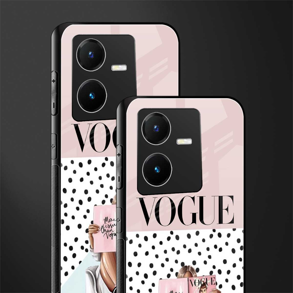 vogue queen back phone cover | glass case for vivo y22