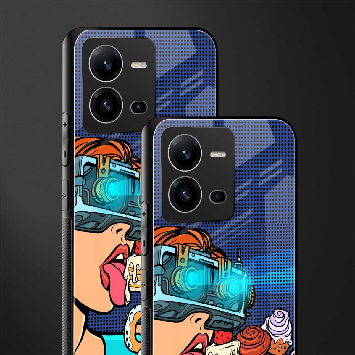 vr dessert back phone cover | glass case for vivo v25-5g