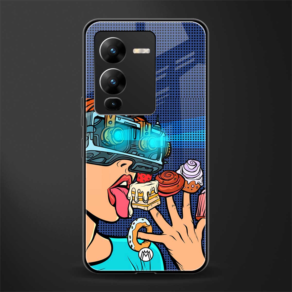 vr dessert back phone cover | glass case for vivo v25 pro 5g