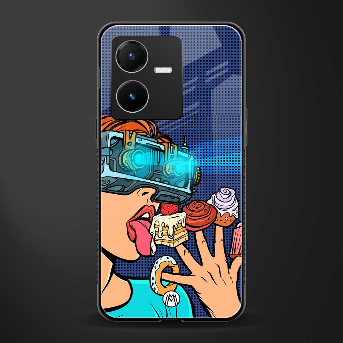 vr dessert back phone cover | glass case for vivo y22