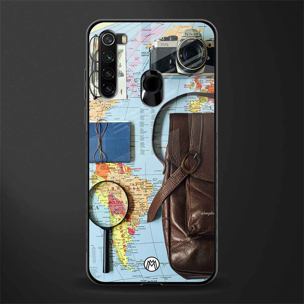 wanderlust glass case for redmi note 8 image