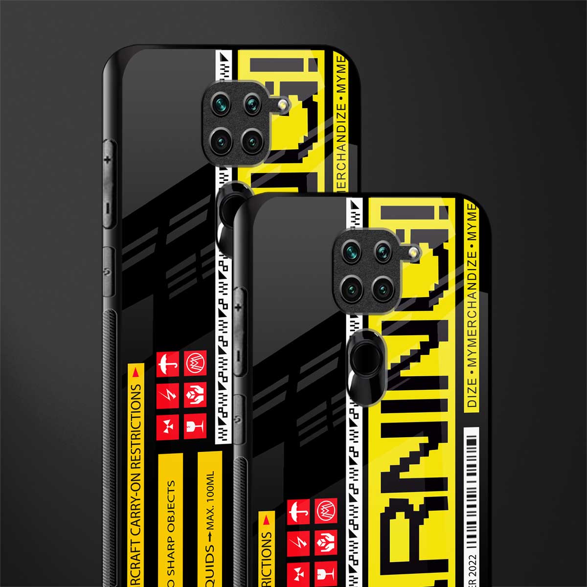 warning glass case for redmi note 9 image-2