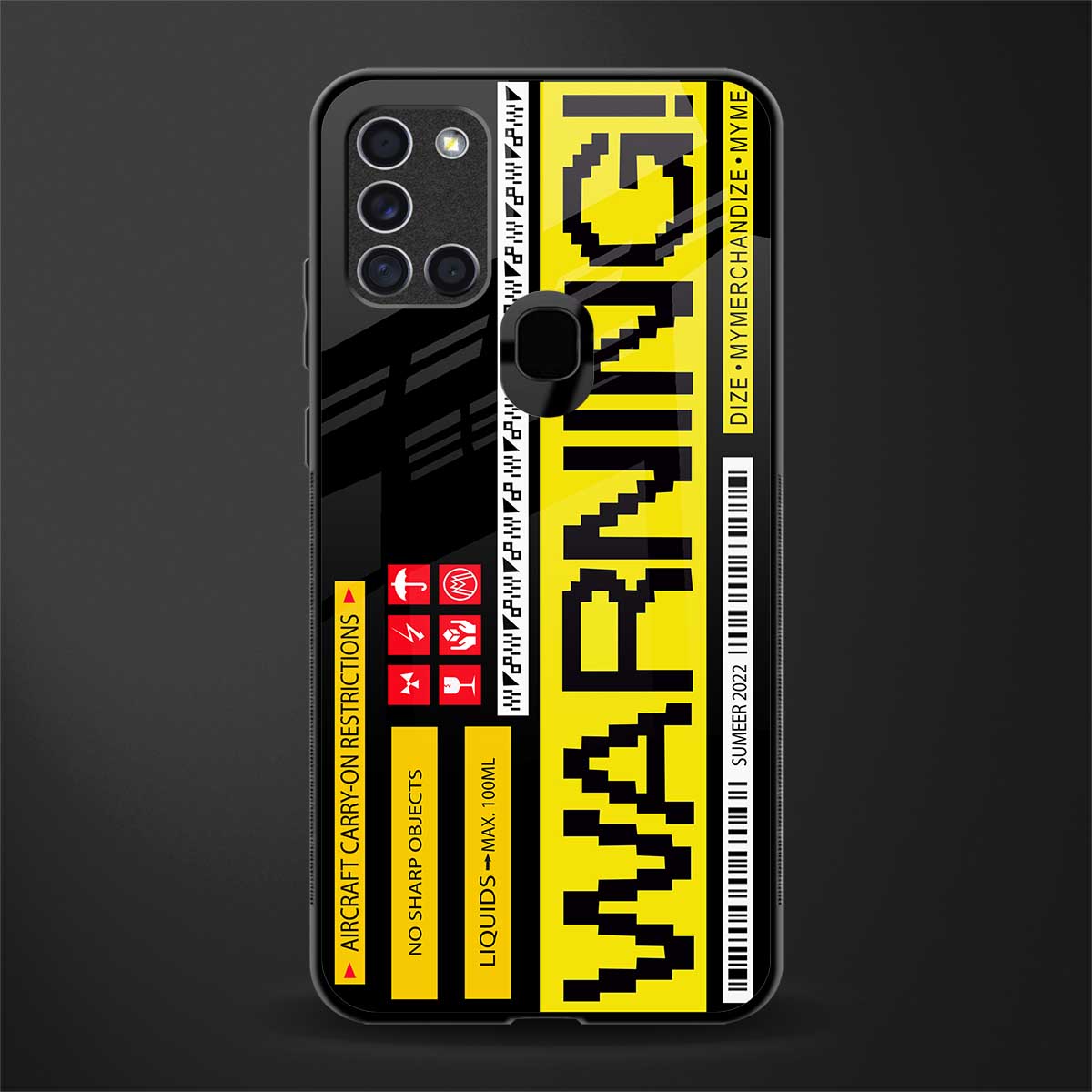 warning glass case for samsung galaxy a21s image