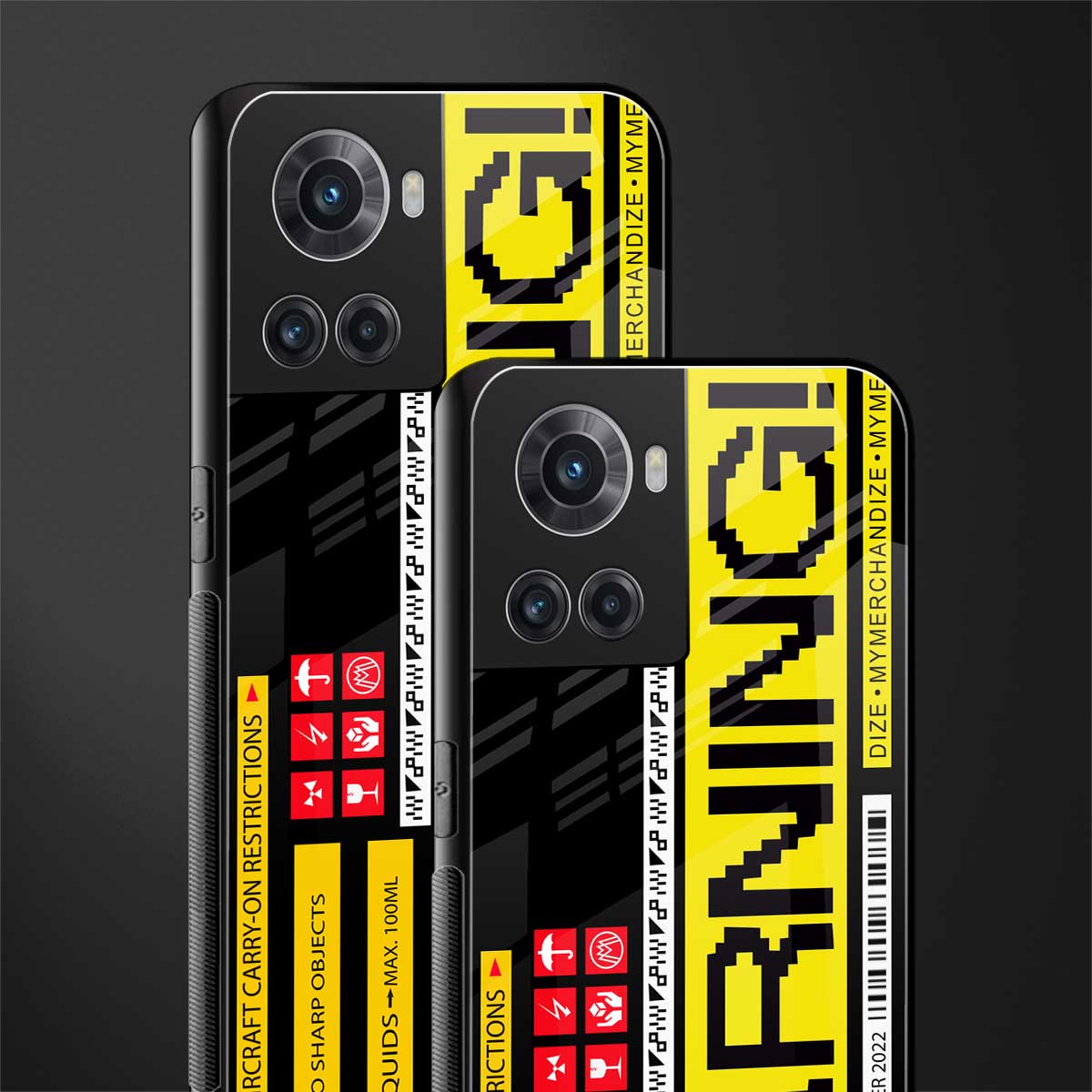 warning back phone cover | glass case for oneplus 10r 5g