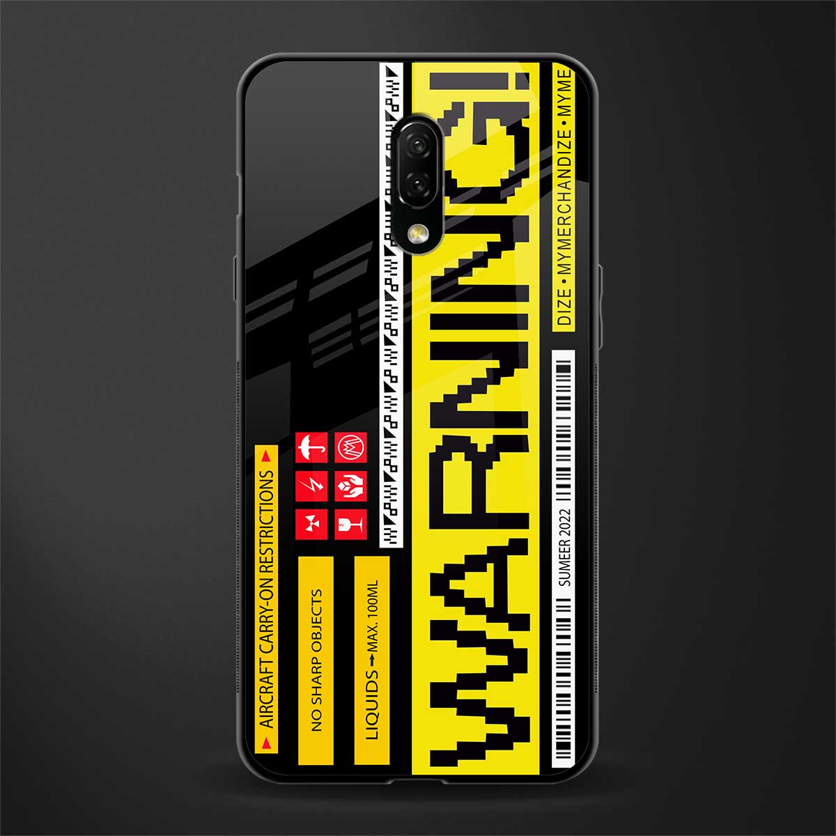 warning glass case for oneplus 7 image