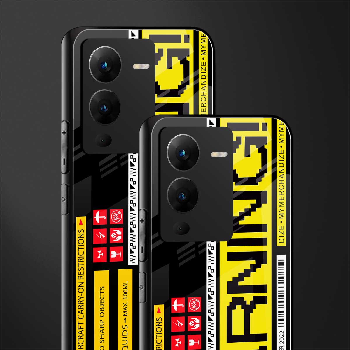 warning back phone cover | glass case for vivo v25 pro 5g