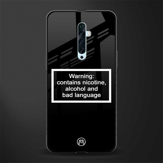 warning sign black edition glass case for oppo reno 2f image