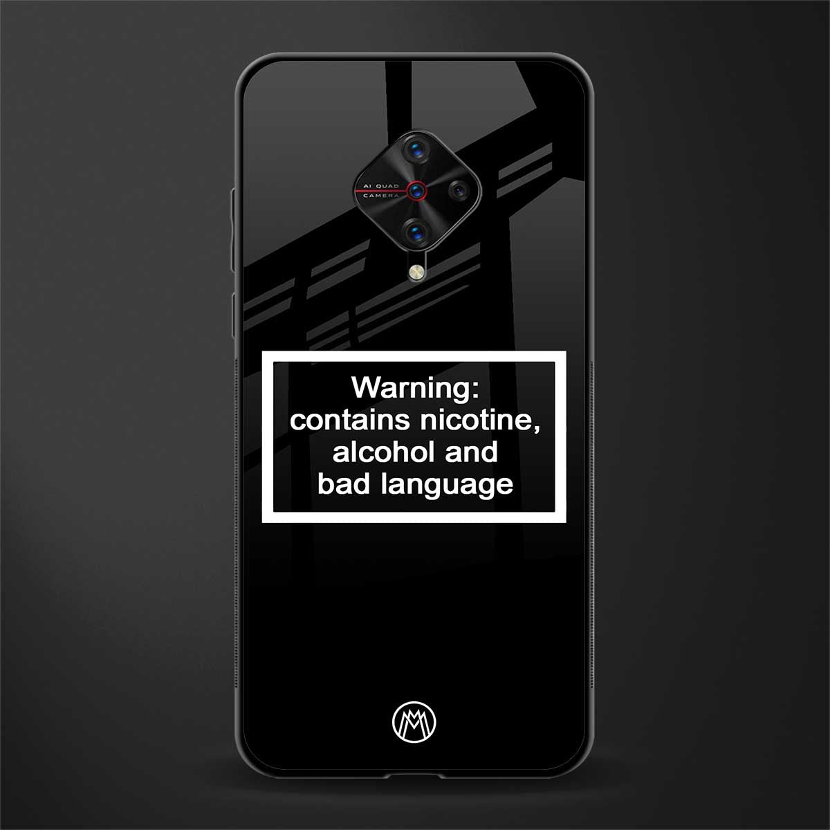 warning sign black edition glass case for vivo s1 pro image