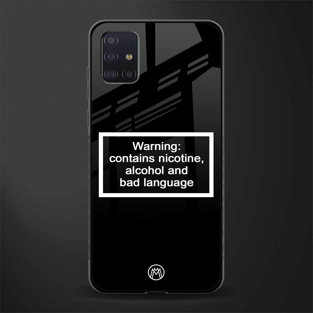 warning sign black edition glass case for samsung galaxy a71 image