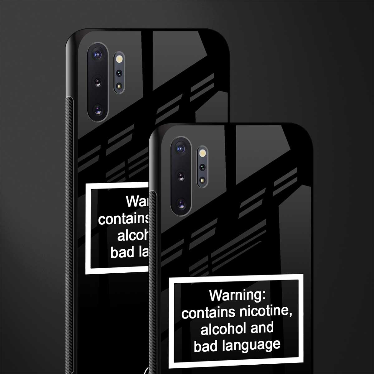 warning sign black edition glass case for samsung galaxy note 10 plus image-2