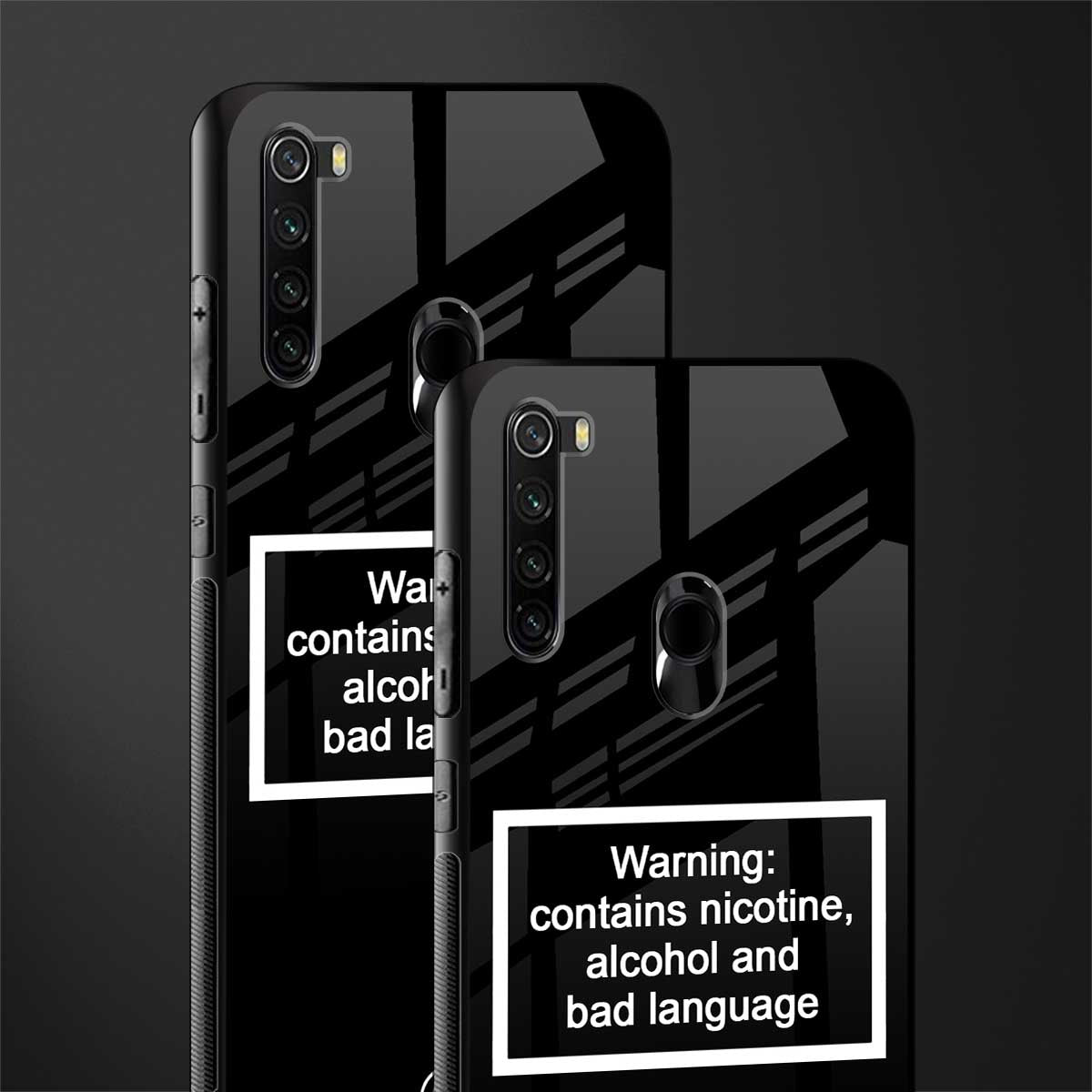 warning sign black edition glass case for redmi note 8 image-2