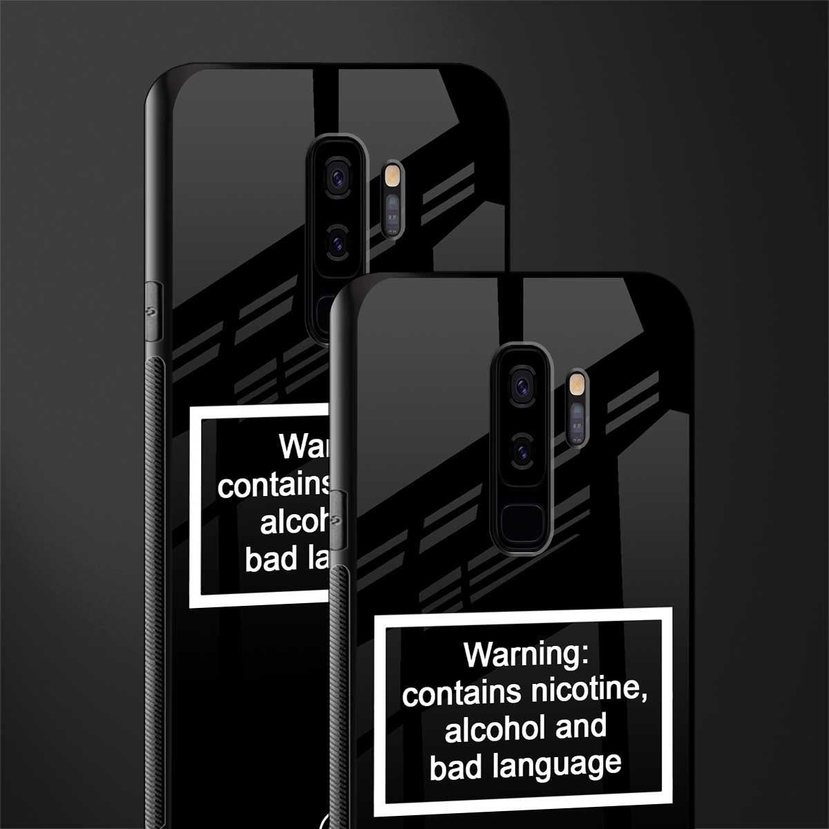 warning sign black edition glass case for samsung galaxy s9 plus image-2