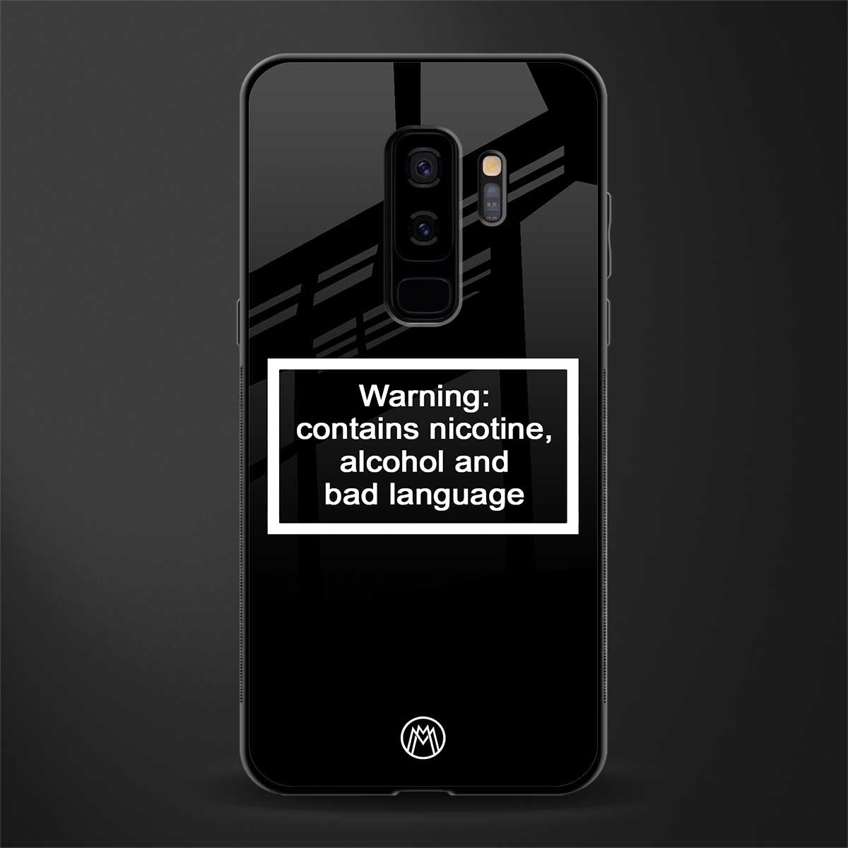 warning sign black edition glass case for samsung galaxy s9 plus image