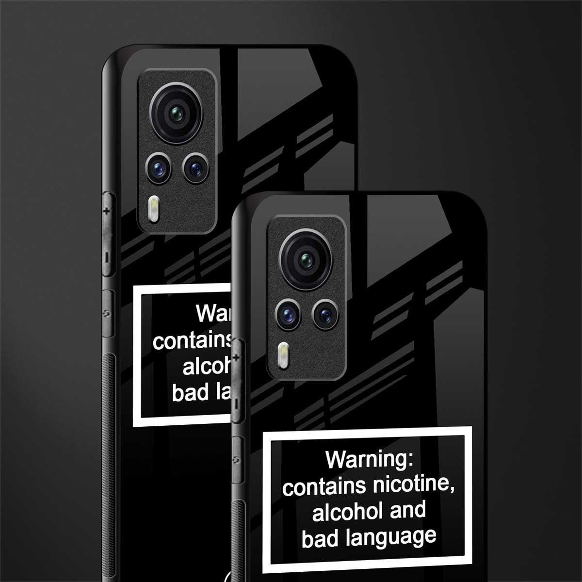 warning sign black edition glass case for vivo x60 pro image-2