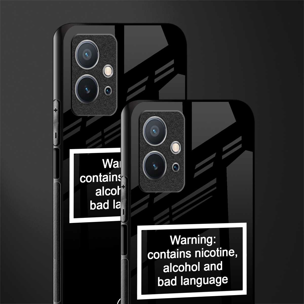 warning sign black edition glass case for vivo y75 5g image-2