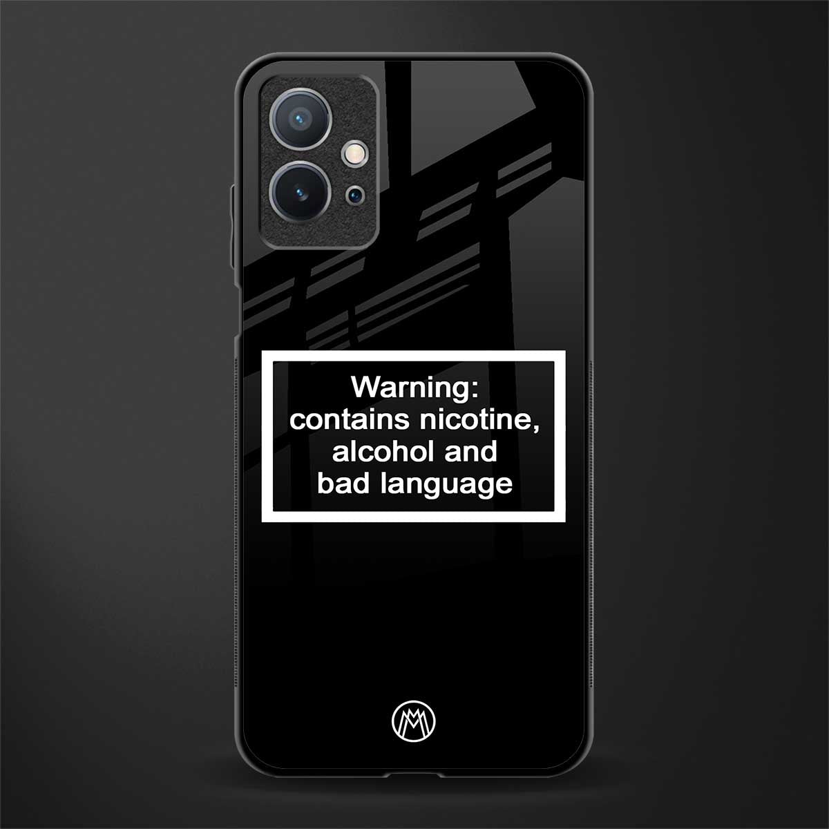 warning sign black edition glass case for vivo y75 5g image