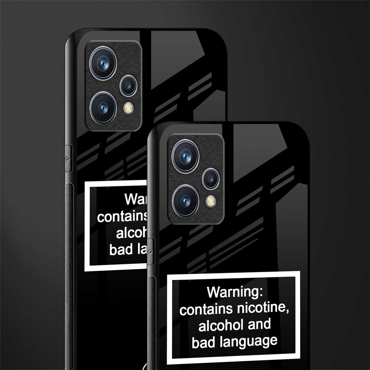 warning sign black edition glass case for realme 9 4g image-2