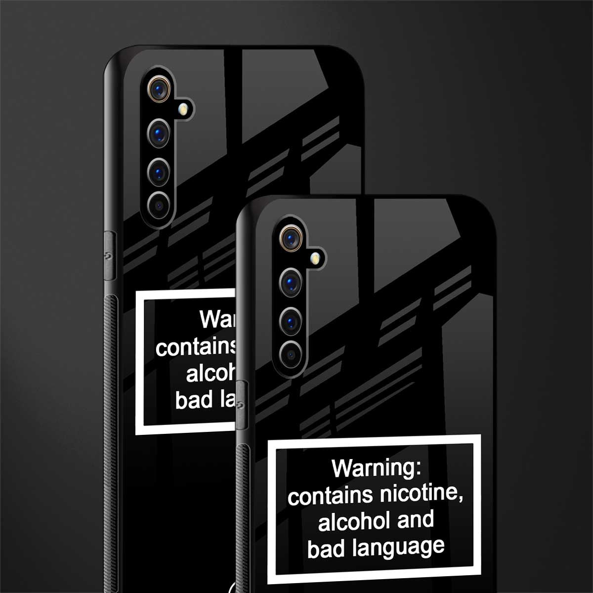 warning sign black edition glass case for realme x50 pro image-2