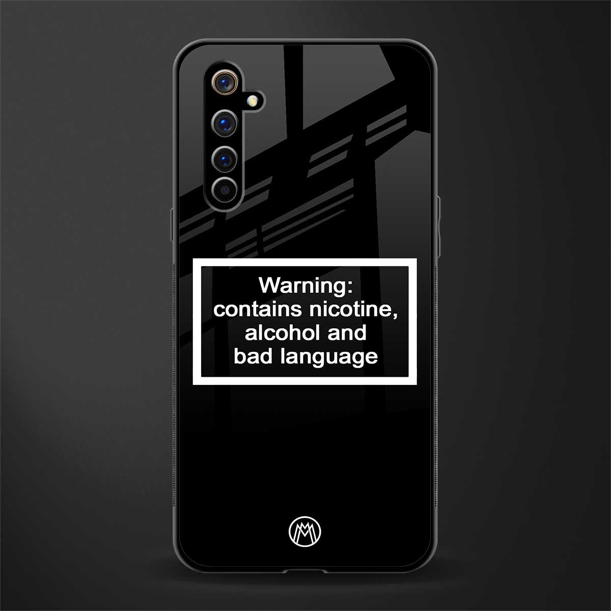 warning sign black edition glass case for realme x50 pro image