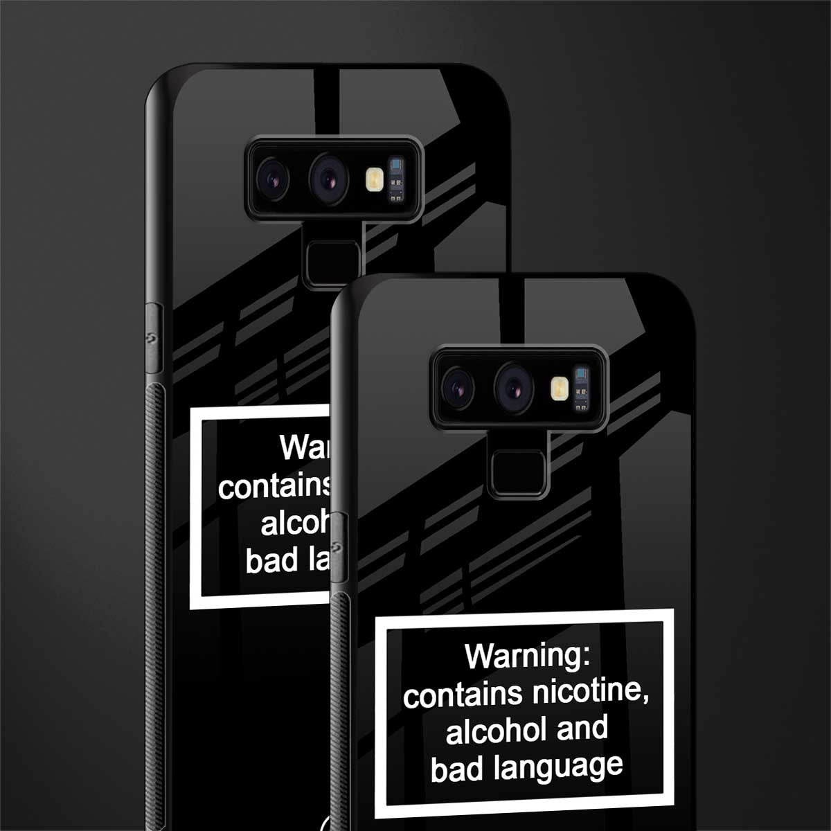 warning sign black edition glass case for samsung galaxy note 9 image-2