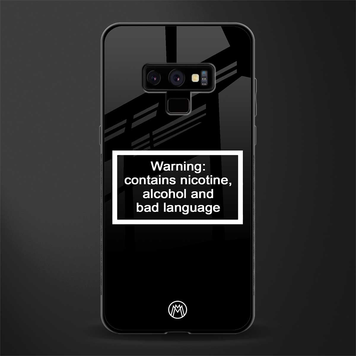 warning sign black edition glass case for samsung galaxy note 9 image