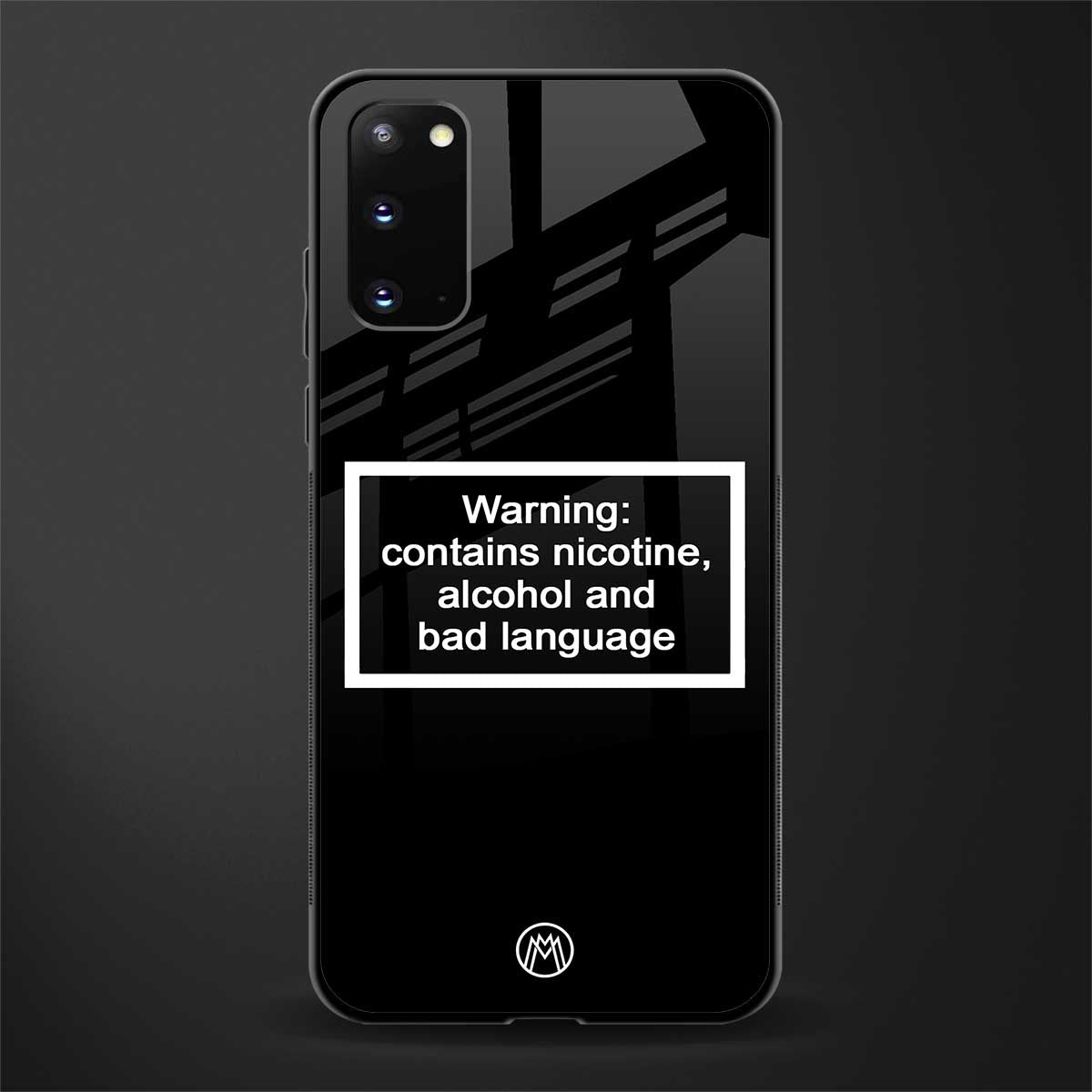 warning sign black edition glass case for samsung galaxy s20 image