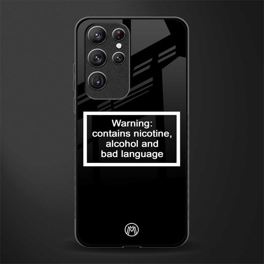 warning sign black edition glass case for samsung galaxy s21 ultra image