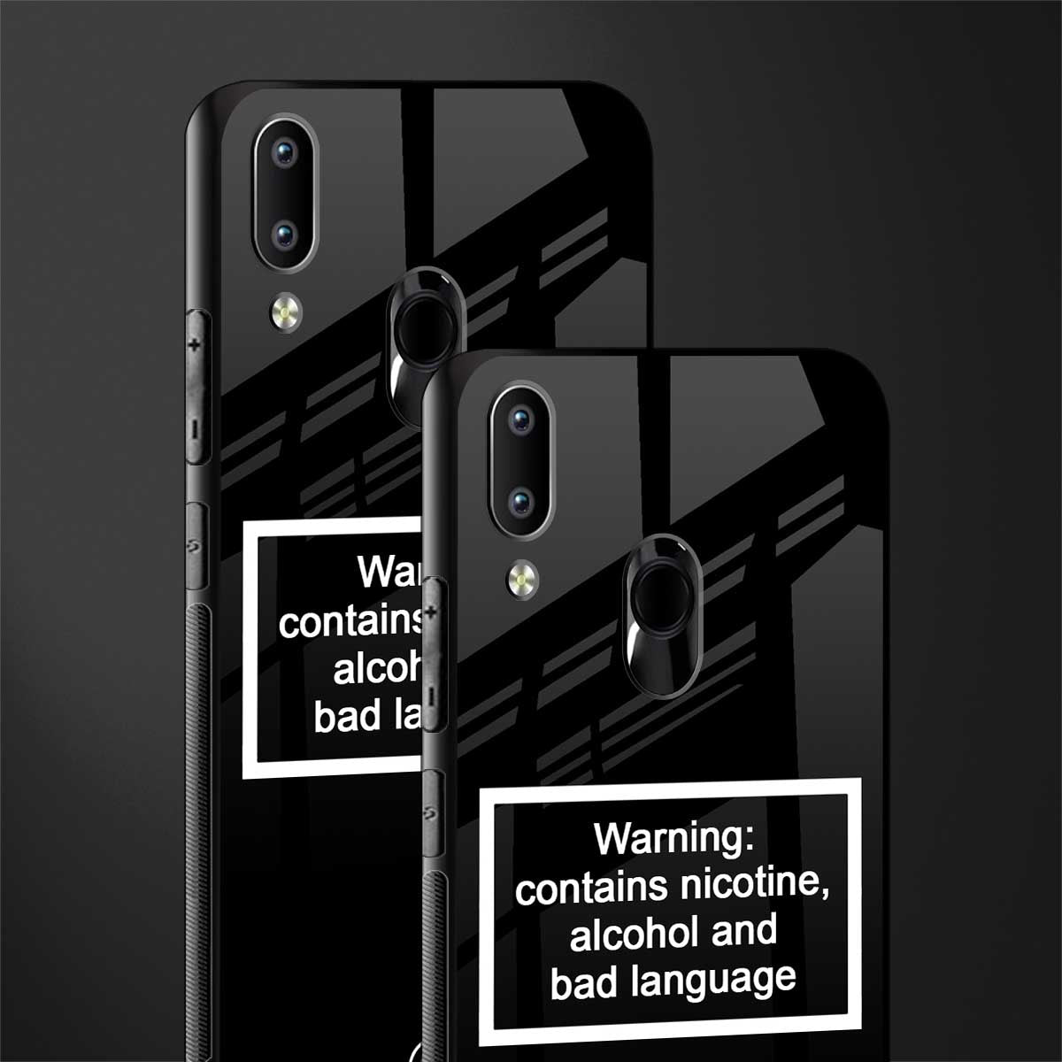 warning sign black edition glass case for vivo y91 image-2