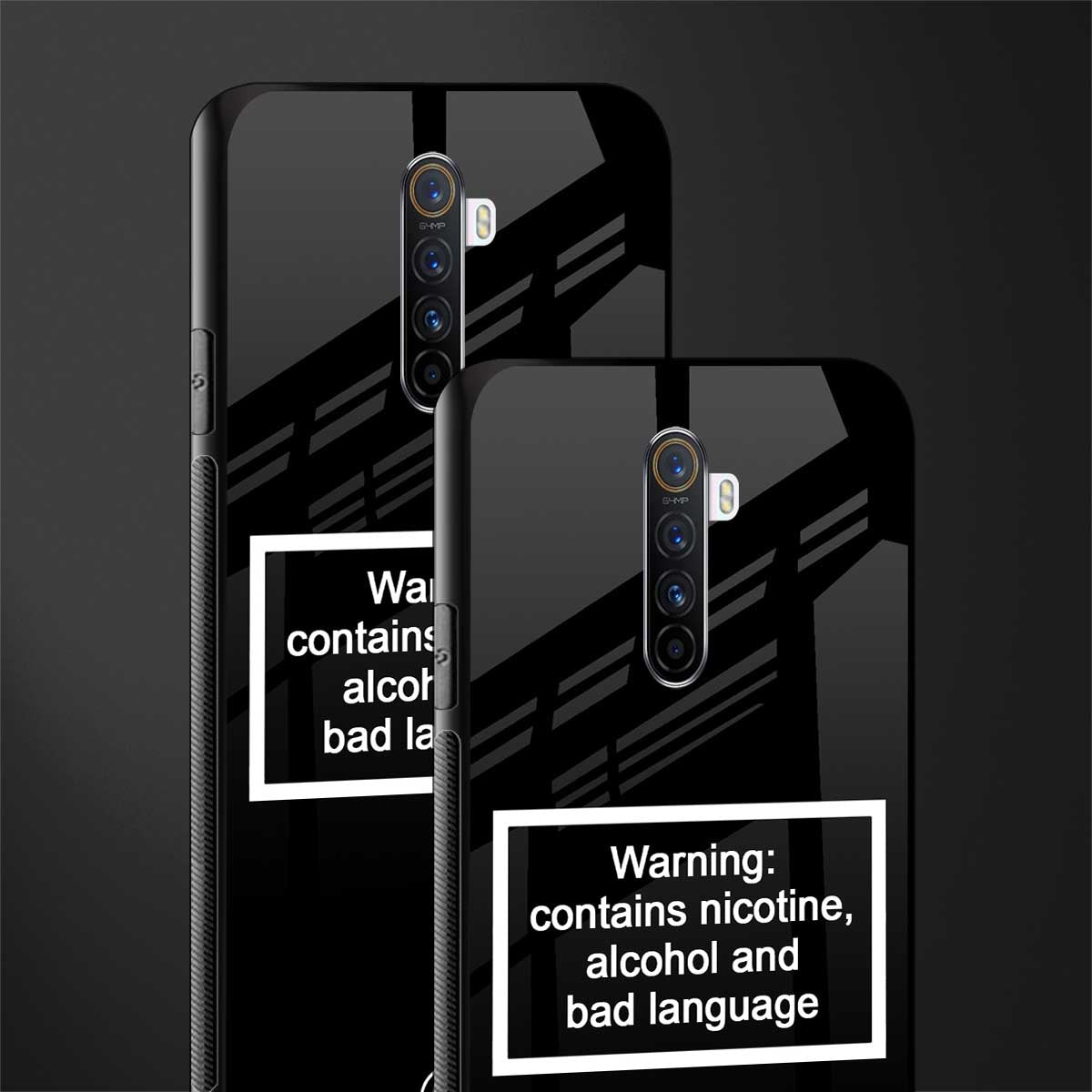 warning sign black edition glass case for realme x2 pro image-2