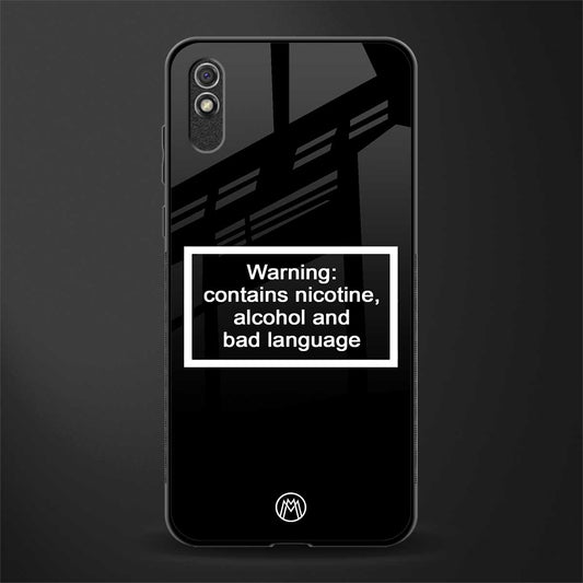 warning sign black edition glass case for redmi 9a image