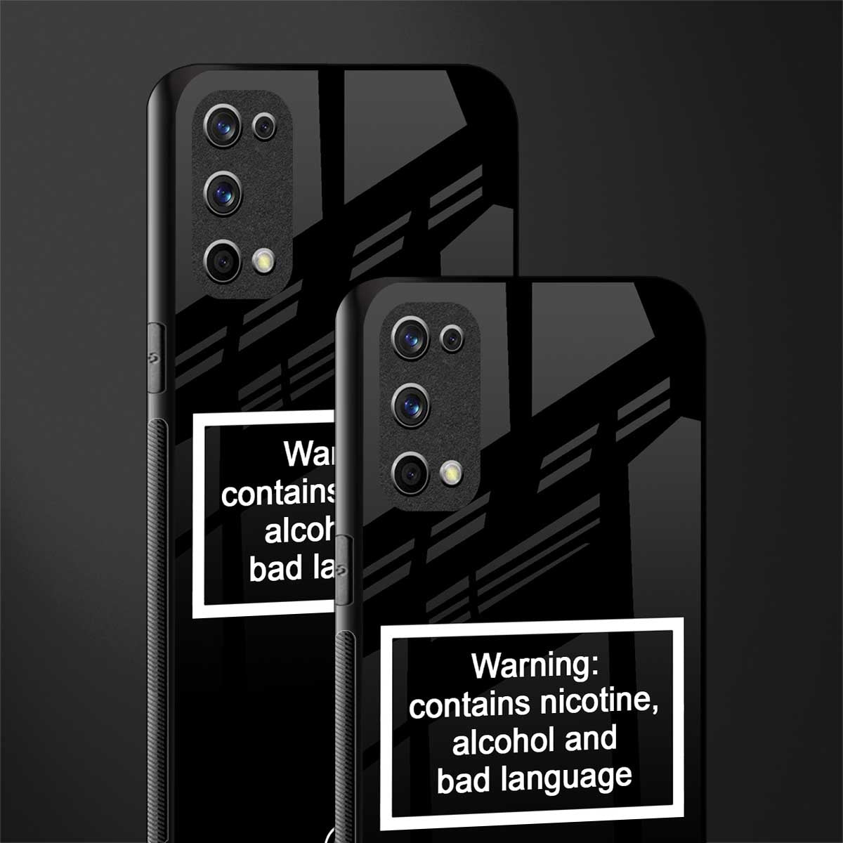warning sign black edition glass case for realme x7 pro image-2