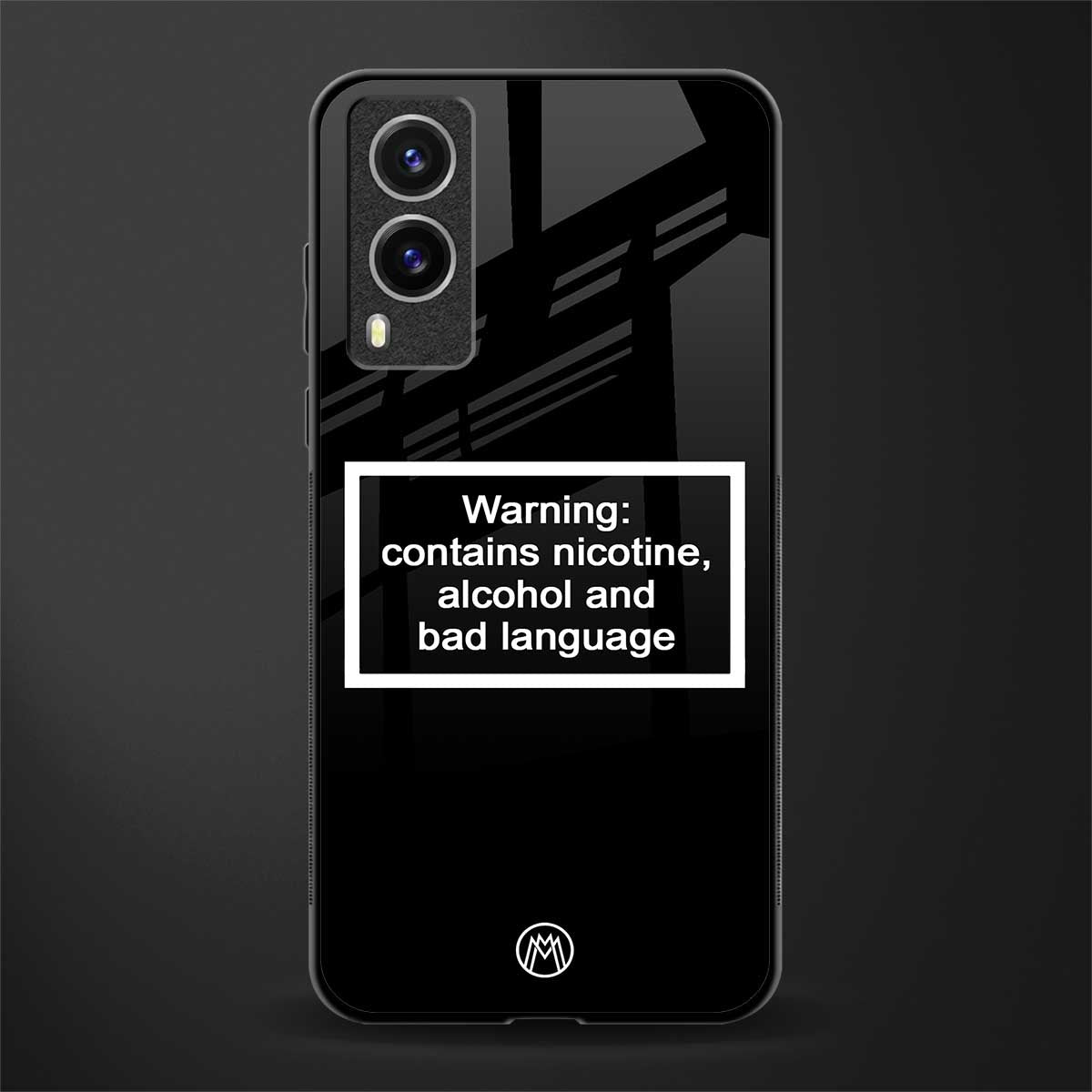 warning sign black edition glass case for vivo v21e 5g image