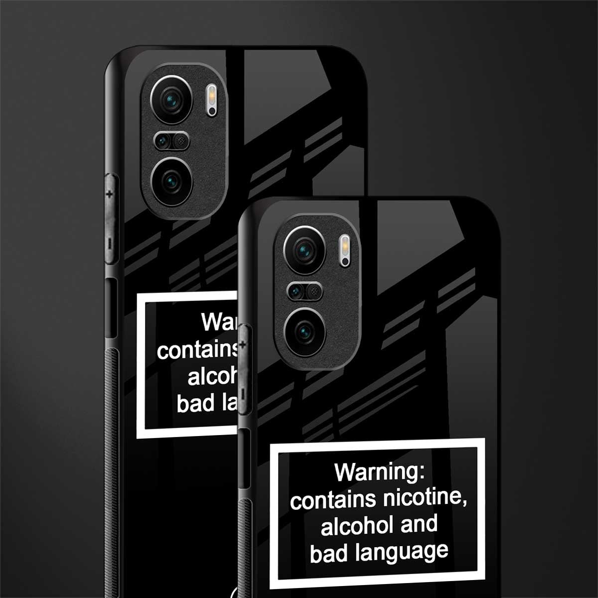 warning sign black edition glass case for mi 11x 5g image-2