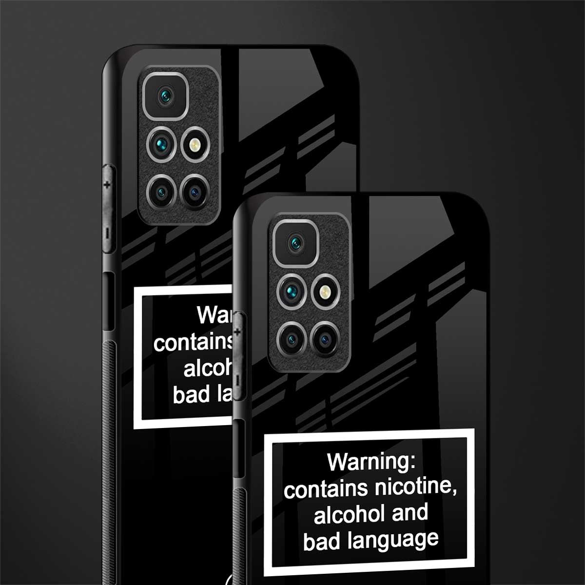 warning sign black edition glass case for redmi 10 prime image-2