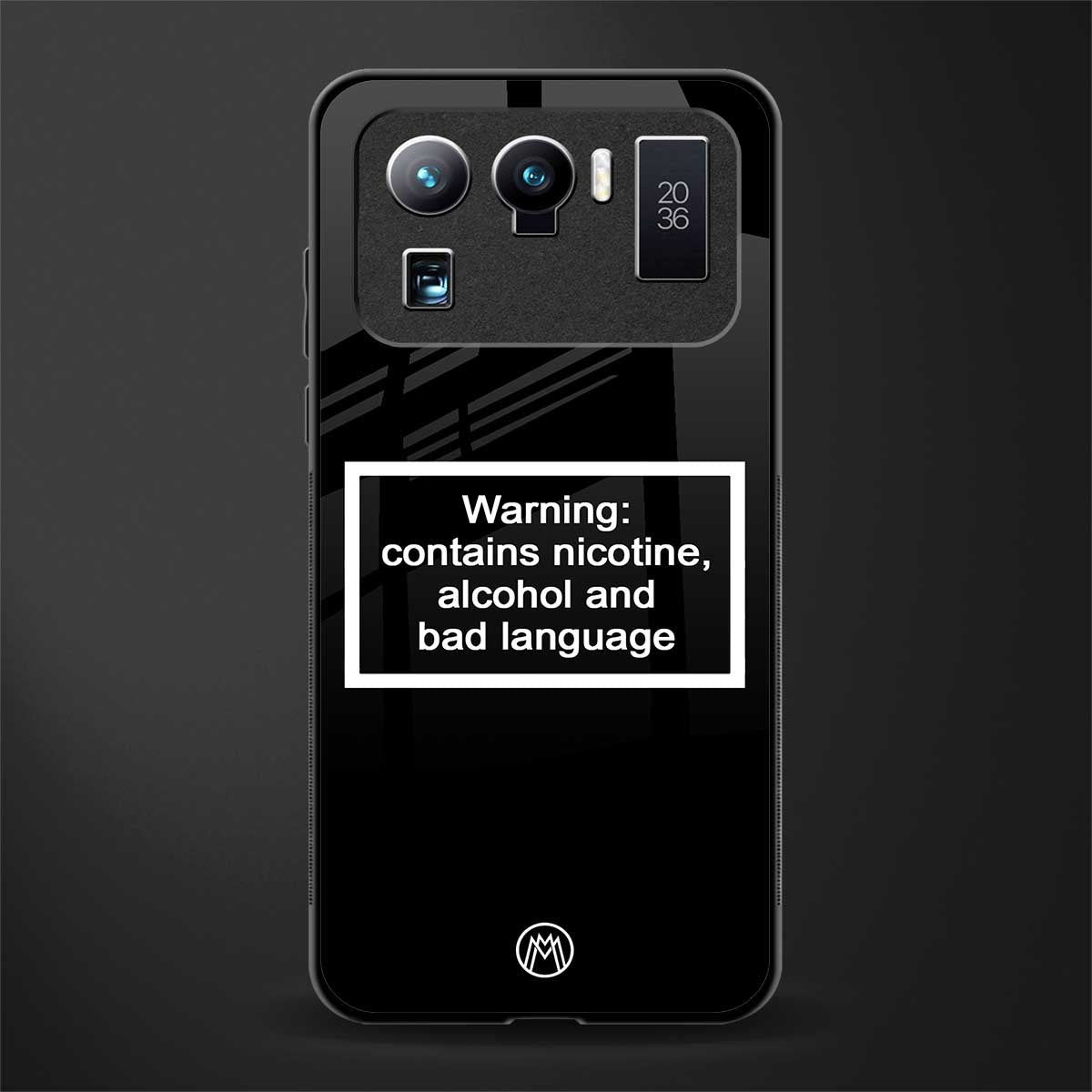 warning sign black edition glass case for mi 11 ultra 5g image