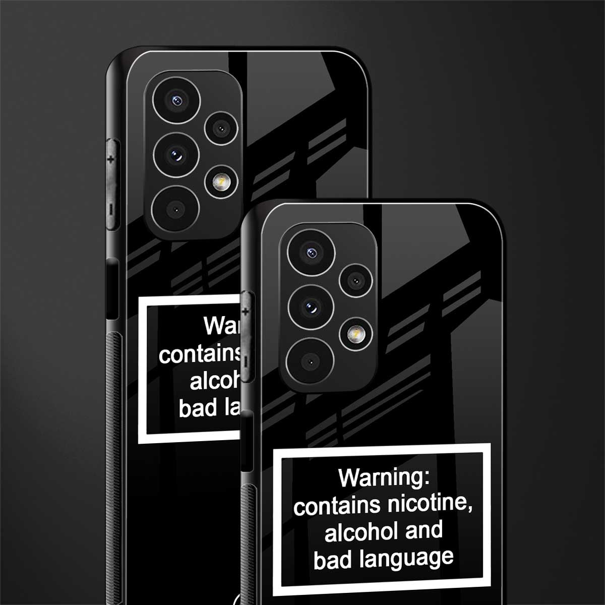 warning sign black edition back phone cover | glass case for samsung galaxy a13 4g