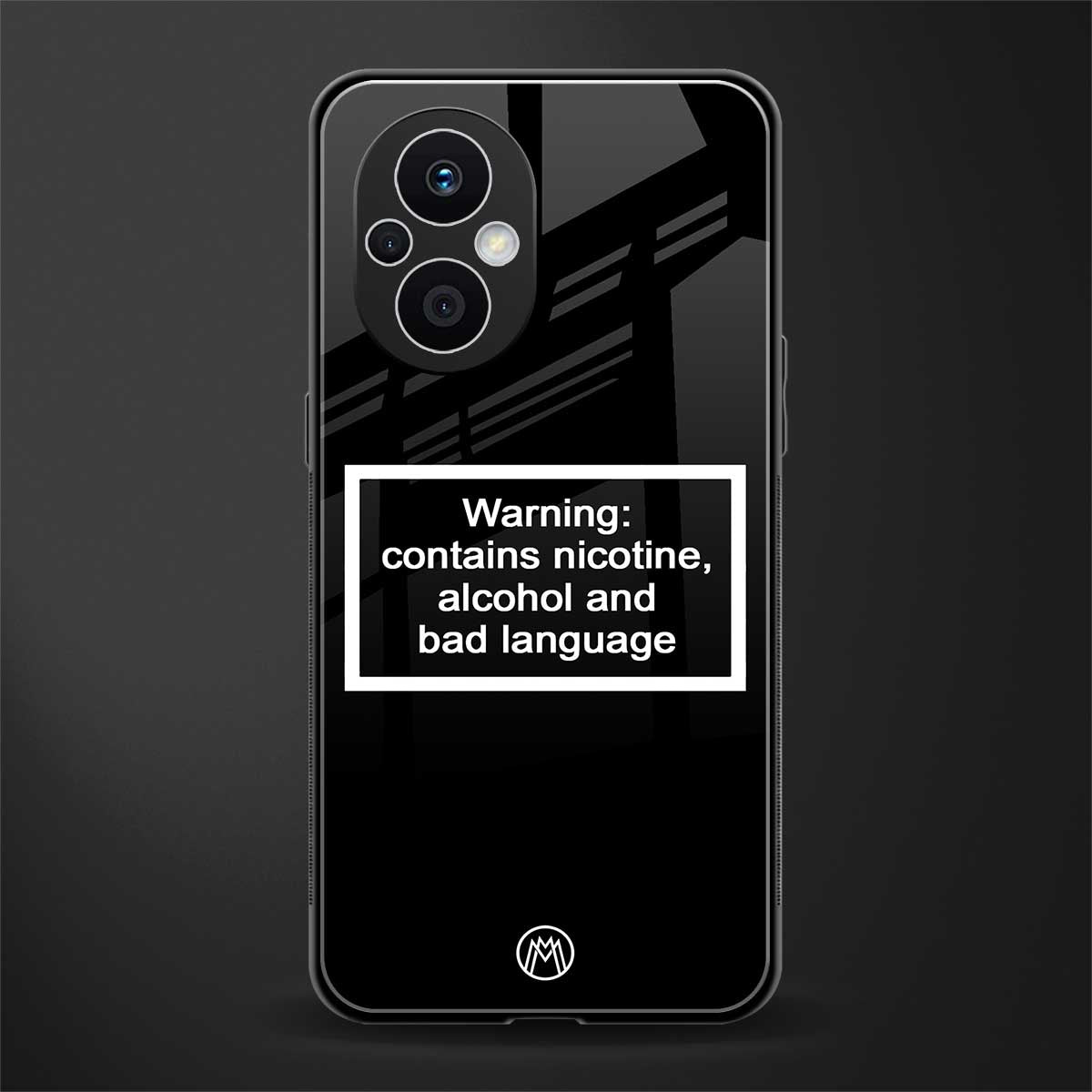 warning sign black edition back phone cover | glass case for oppo f21 pro 5g