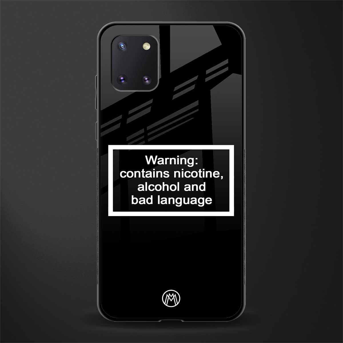 warning sign black edition glass case for samsung a81 image
