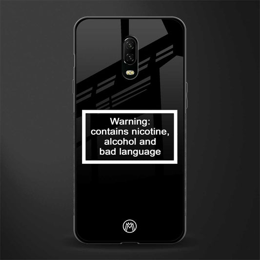 warning sign black edition glass case for oneplus 6t image