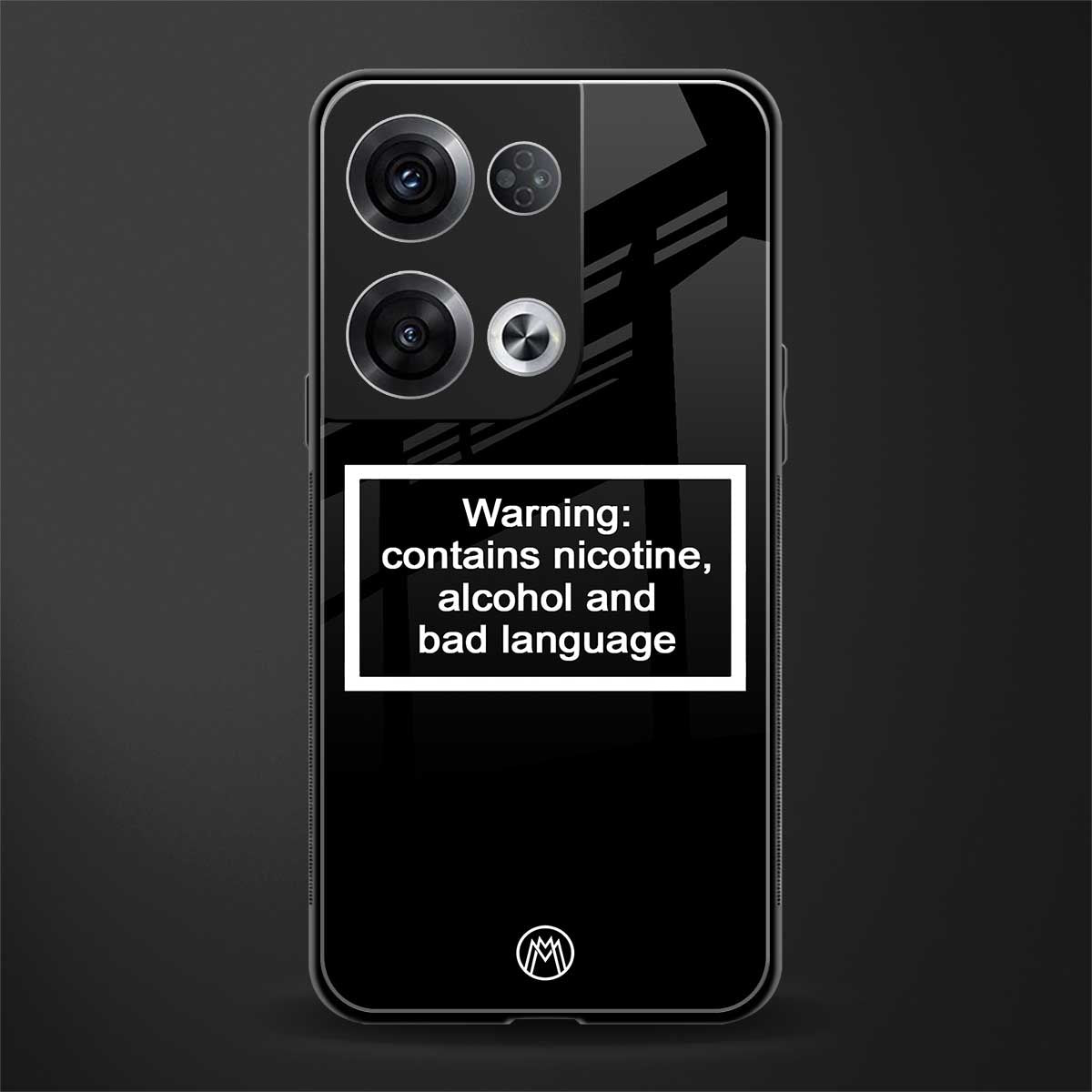 warning sign black edition back phone cover | glass case for oppo reno 8