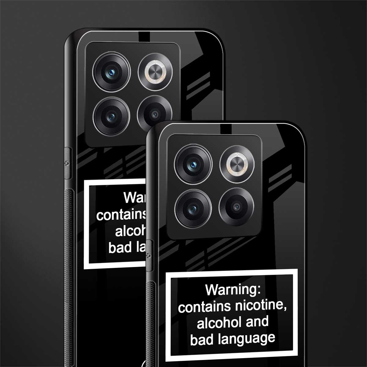 warning sign black edition back phone cover | glass case for oneplus 10t