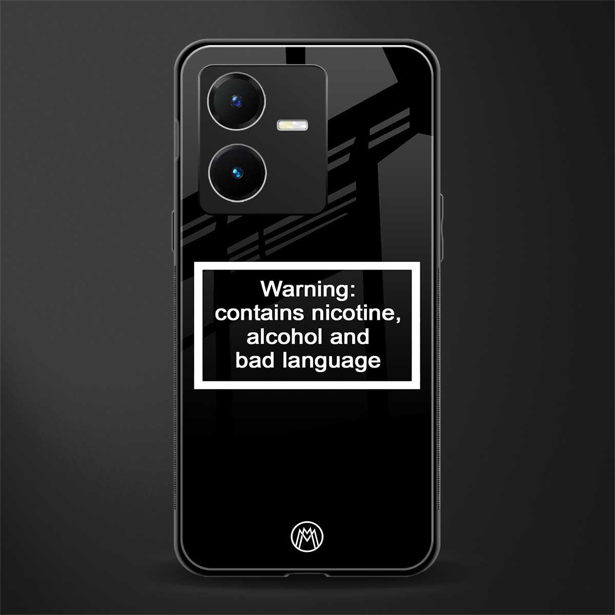 warning sign black edition back phone cover | glass case for vivo y22