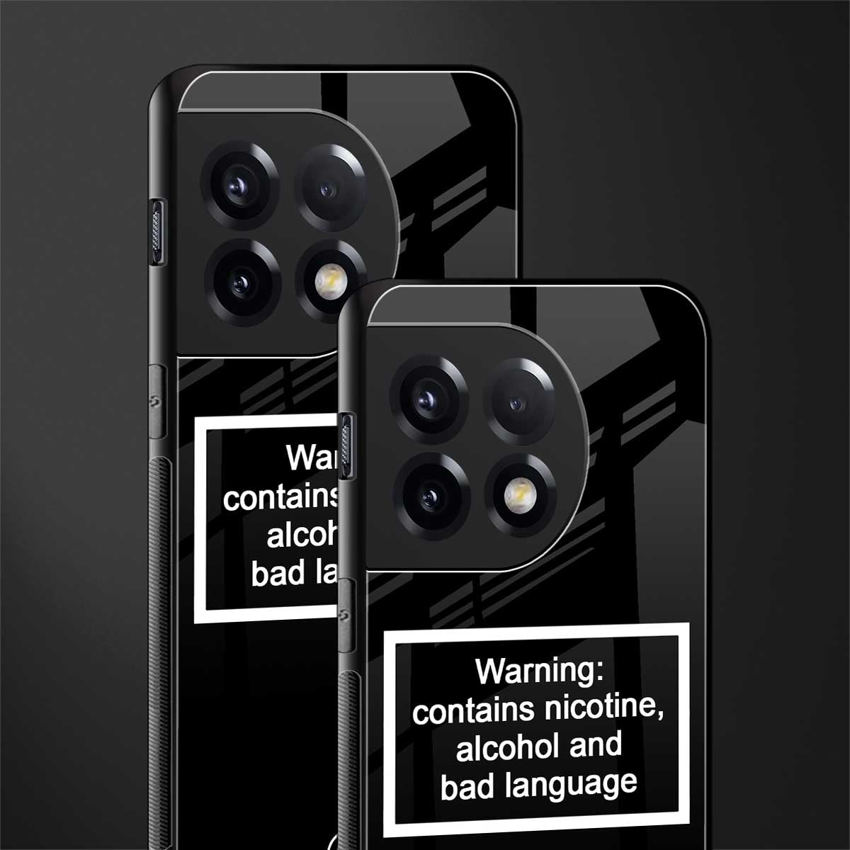 warning sign black edition back phone cover | glass case for oneplus 11r