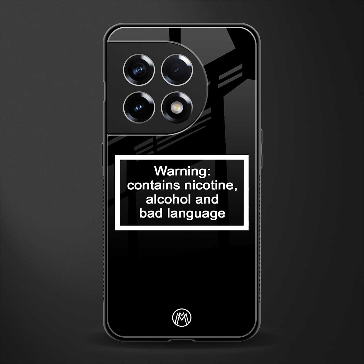 warning sign black edition back phone cover | glass case for oneplus 11r