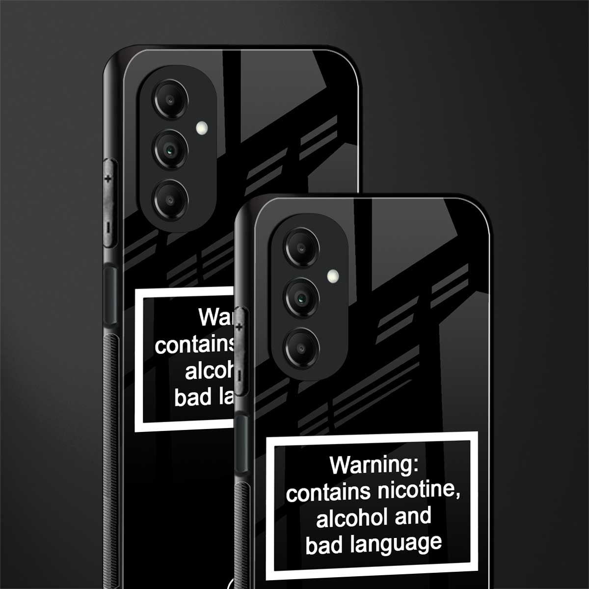 warning sign black edition back phone cover | glass case for samsung galaxy a14 5g