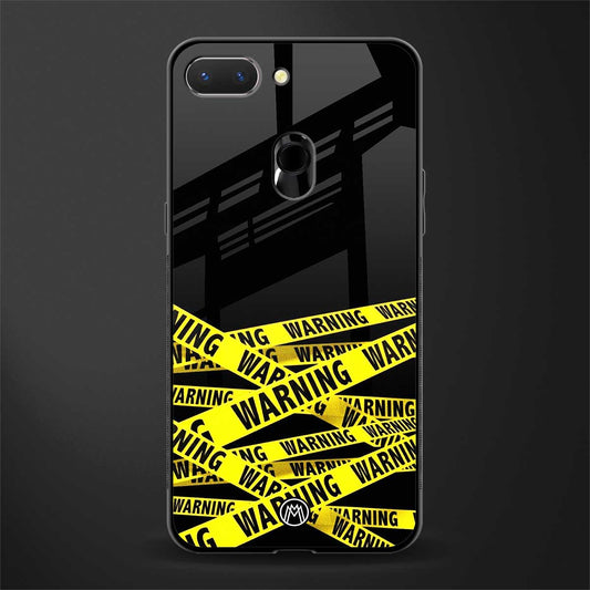 warning tape glass case for realme 2 image
