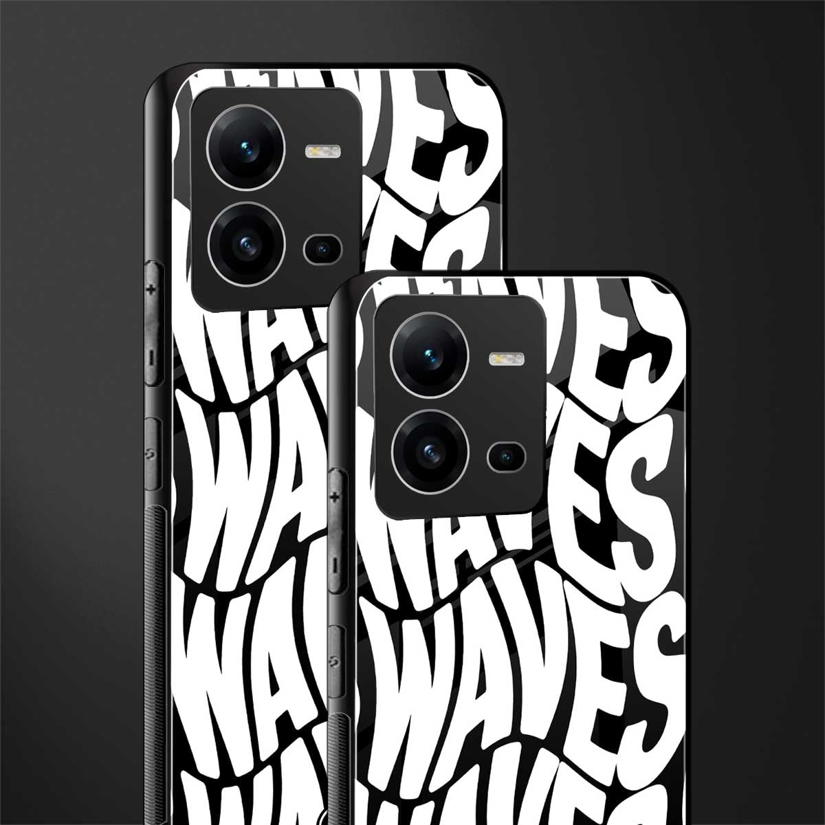 waves back phone cover | glass case for vivo v25-5g