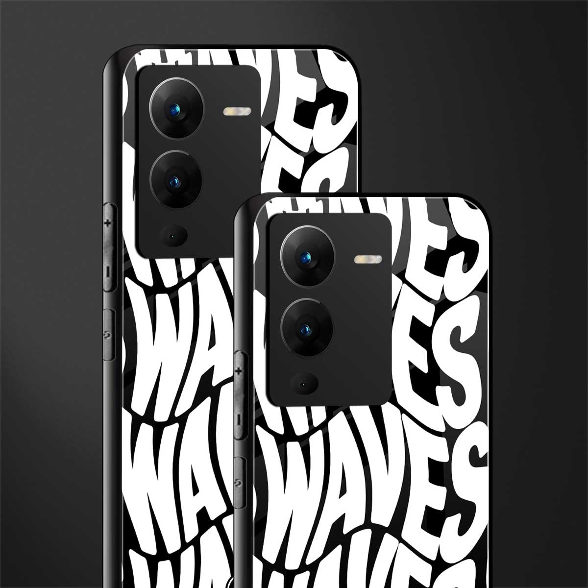 waves back phone cover | glass case for vivo v25 pro 5g