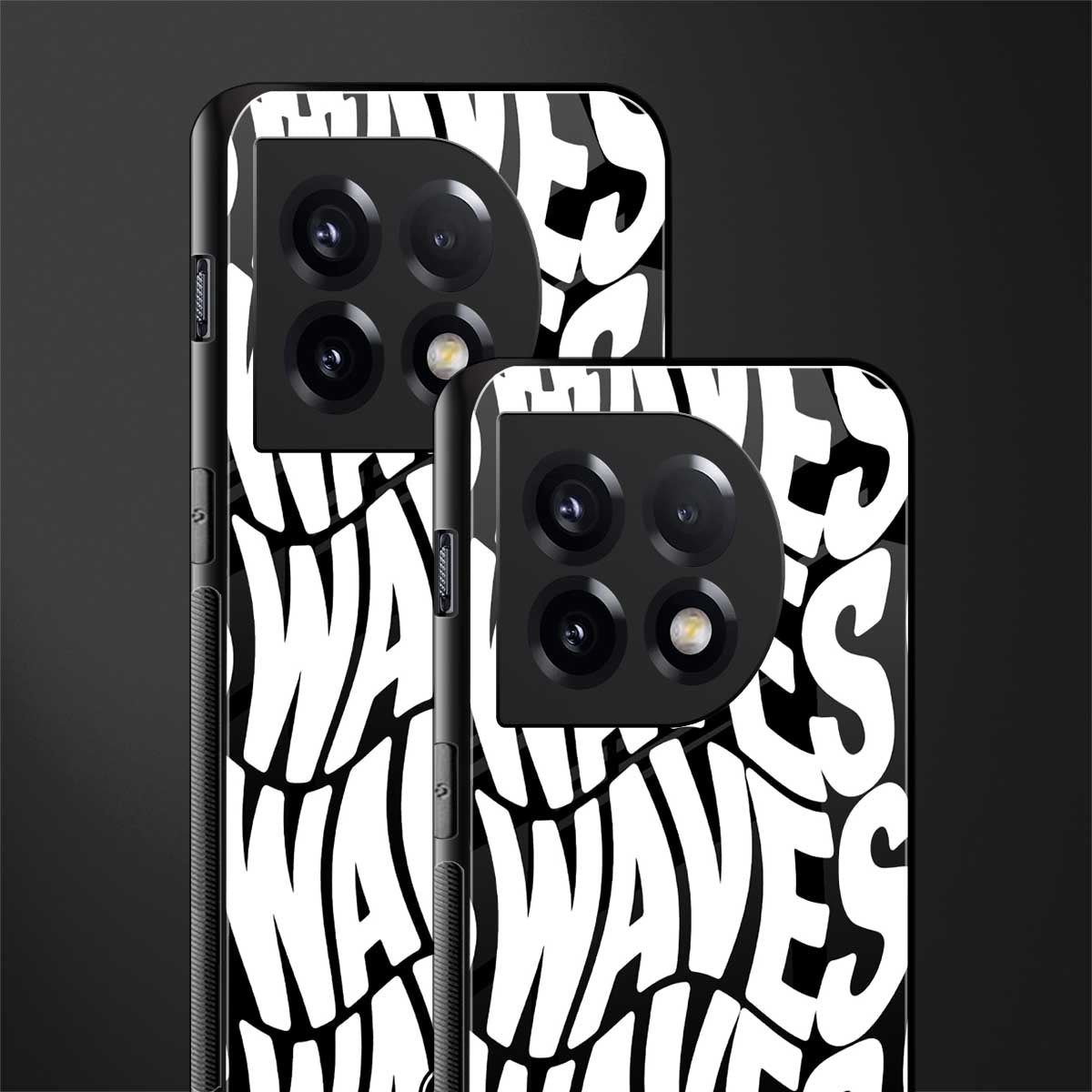 waves back phone cover | glass case for oneplus 11