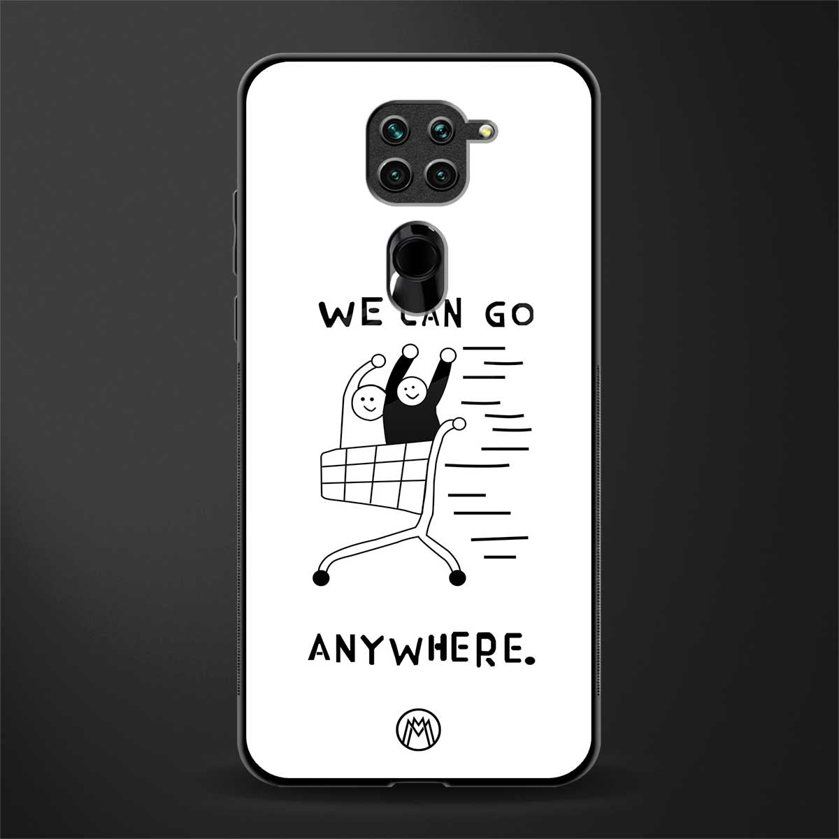 we can go anywhere glass case for redmi note 9 image